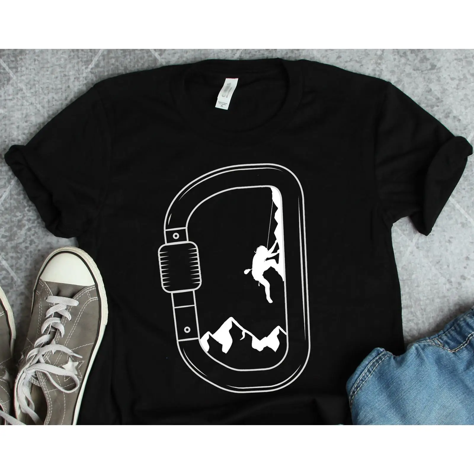 Outdoor Adventure Enthusiast - T-shirt d'escalade avec mousqueton, pour la