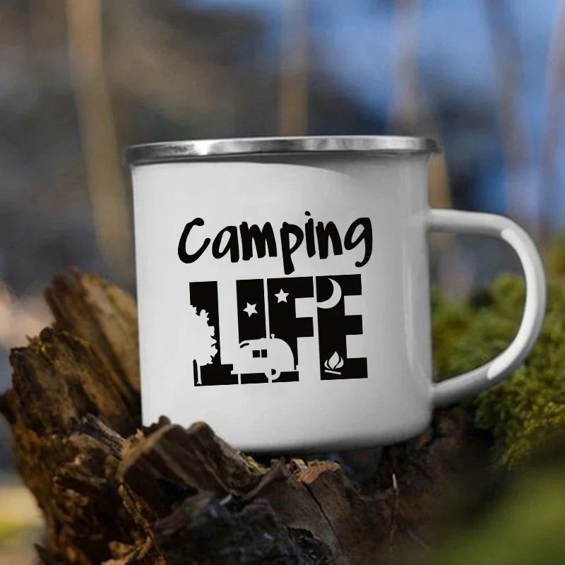 Outdoor Adventure Day - Tasse à café en émail Happy